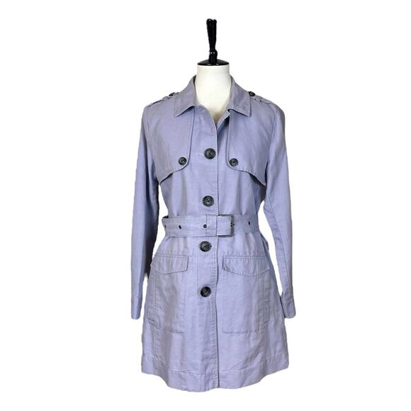 Cabi Trench Coat Tanner Jacket #5296 Light Blue Periwinkle Women’s Size Medium - Picture 1 of 11
